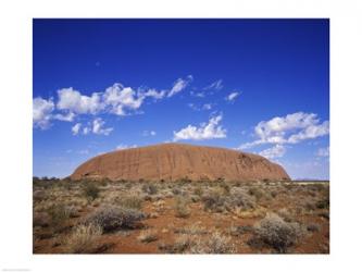 Rock formation on a landscape, Ayers Rock, Uluru-Kata Tjuta National Park, Australia | Obraz na stenu