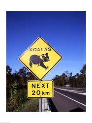 Close-up of a crossing sign on the road side, Australia | Obraz na stenu