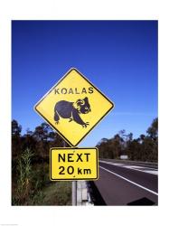 Close-up of a crossing sign on the road side, Australia | Obraz na stenu