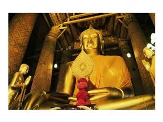 Statue of Buddha, Wat Phanan Choeng, Ayutthaya, Thailand | Obraz na stenu