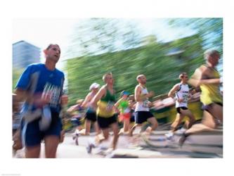 Group of people running in a marathon, London, England | Obraz na stenu