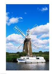 Low angle view of a traditional windmill, Thurne, Norfolk Broads, Norfolk, England | Obraz na stenu