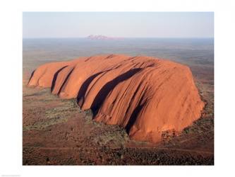 Aerial view of a rock formation on a landscape, Ayers Rock, Uluru-Kata Tjuta National Park, Australia | Obraz na stenu