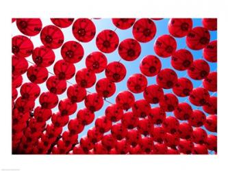 Taiwan,Kaohsiung,Cijin Island,Chinese Lanterns at Tianhou Temple | Obraz na stenu