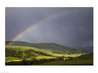England, Yorkshire, Yorkshire Dales, Rainbow over Swaledale | Obraz na stenu