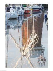 Reflection of drainage windmill in the river, Horsey Windpump, Horsey, Norfolk, East Anglia, England | Obraz na stenu