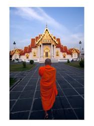 Buddhist Monk at a Temple | Obraz na stenu