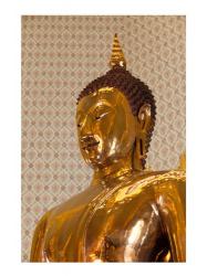 Golden Buddha Statue in a Temple, Wat Traimit, Bangkok, Thailand | Obraz na stenu