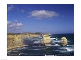 High angle view of rock formations in the ocean, Gibson Beach, Port Campbell National Park, Australia | Obraz na stenu