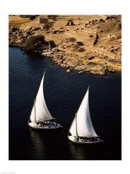 Two sailboats, Nile River, Egypt | Obraz na stenu