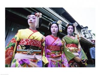 Three geishas, Kyoto, Japan | Obraz na stenu