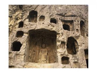 Buddha Statue Carved on a wall, Longmen Caves, Luoyang, China | Obraz na stenu