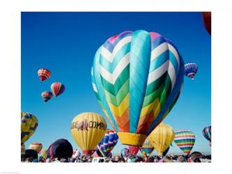 Low angle view of hot air balloons taking off, Albuquerque International Balloon Fiesta, Albuquerque, New Mexico, USA | Obraz na stenu