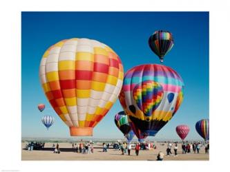 Hot air balloons taking off, Albuquerque International Balloon Fiesta, Albuquerque, New Mexico, USA | Obraz na stenu