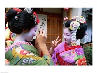 Two geishas, Kyoto, Honshu, Japan | Obraz na stenu