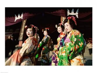 Group of geishas, Kyoto, Honshu, Japan | Obraz na stenu