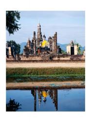 Silhouette of the Seated Buddha, Wat Mahathat, Sukhothai, Thailand | Obraz na stenu