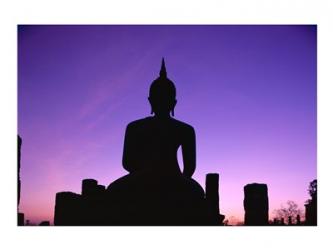 Silhouette of the Seated Buddha, Wat Mahathat, Sukhothai, Thailand | Obraz na stenu