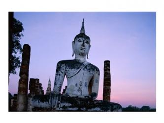 Low angle view of the Seated Buddha, Wat Mahathat, Sukhothai, Thailand | Obraz na stenu