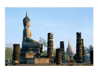 Side profile of the Seated Buddha, Wat Mahathat, Sukhothai, Thailand | Obraz na stenu