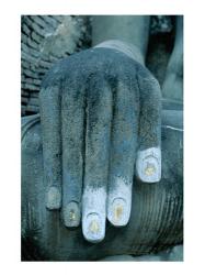 Hands of a giant statue of Buddha, Wat Si Chum, Sukhothai, Thailand | Obraz na stenu