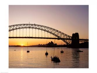 Sunrise over a bridge, Sydney Harbor Bridge, Sydney, Australia | Obraz na stenu
