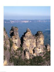 High angle view of rock formations, Three Sisters, Blue Mountains National Park, Katoomba, Australia | Obraz na stenu