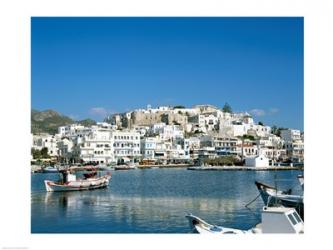 City Skyline and Harbor, Naxos, Cyclades Islands, Greece | Obraz na stenu