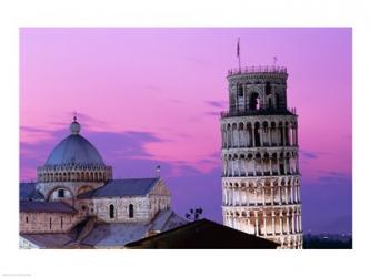 Tower at night, Leaning Tower, Pisa, Italy | Obraz na stenu