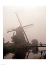Windmill and Cyclist, Zaanse Schans, Netherlands | Obraz na stenu