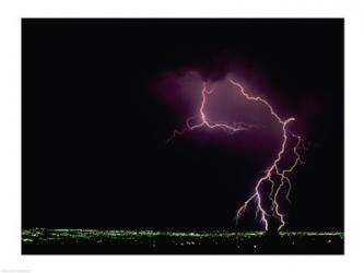 Lightning over a city | Obraz na stenu