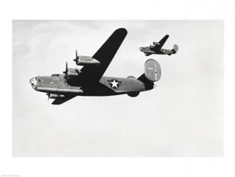 Low angle view of two bomber planes in flight, B-24 Liberator | Obraz na stenu