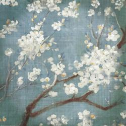 White Cherry Blossoms I on Blue Aged No Bird | Obraz na stenu