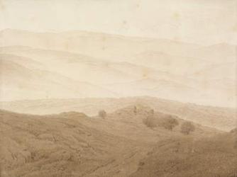Mountain landscape near Teplitz (graphite and wash) | Obraz na stenu