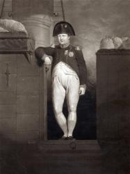 Napoleon Bonaparte on the gangway of HMS Bellerophon after reaching Plymouth Sound, August 1815, engraved by Charles Turner (litho) | Obraz na stenu