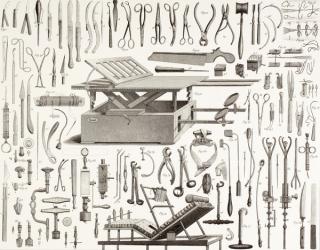 Nineteenth Century Surgical Instruments (etching) | Obraz na stenu