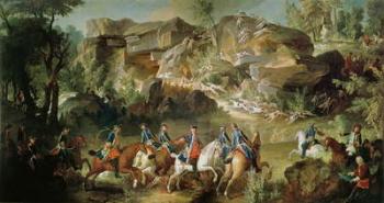 Hunting in the Forest of Fontainebleau at Franchard (oil on canvas) | Obraz na stenu