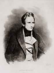 Alfred Victor Comte de Vigny, 1797-1863. French poet, playwright and novelist. Lithograph by A. Devéria. | Obraz na stenu