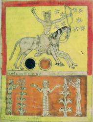 The White Knight on a white horse leaves for battle against Satan. miniature from the 'Lorvão Beatus' Commentary on the Apocalypse of Saint John, 1189  (vellum) | Obraz na stenu