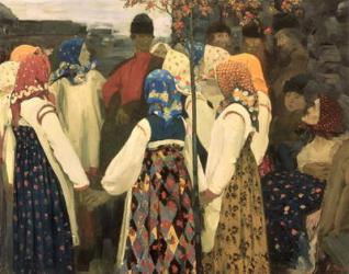 A lad has wormed his way into the girl's round dance, 1902 | Obraz na stenu
