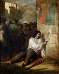 The Barricade in 1848 or, The Injured Insurgent, 1848-52 (oil on canvas) | Obraz na stenu