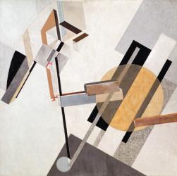 Proun-19-D, 1920 (Gesso, oil, varnish, crayon, colored papers, sandpaper, graph paper, cardboard, metallic paint, and metal foil on plywood) | Obraz na stenu