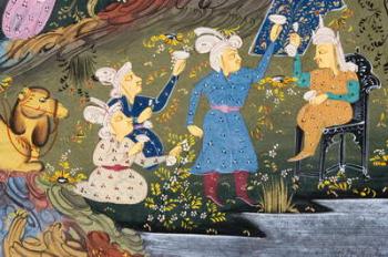 Drinking party outdoors by river or lake (opaque w/c on paper) (detail of 272915) | Obraz na stenu