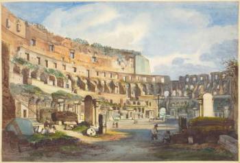 Interior of the Colosseum, watercolour and gouache over graphite on wove paper | Obraz na stenu