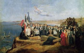 Burial of the Vicomte de Chateaubriand (1768-1848) at Grand-Be, 19th July 1848 (oil on canvas) | Obraz na stenu