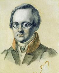 Portrait of Anton A. Delvig, 1830 (lithograph and w/c on paper) | Obraz na stenu