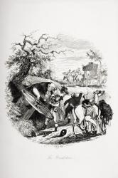 The breakdown, illustration from `The Pickwick Papers' by Charles Dickens (1812-70) published 1837 (litho) | Obraz na stenu