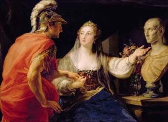 Cleopatra showing Octavius the bust of Julius Caesar (oil on canvas) | Obraz na stenu