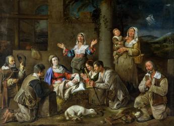 Adoration of the Shepherds, c.1659 (oil on canvas) | Obraz na stenu