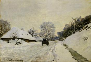 The Cart, or Road under Snow at Honfleur, 1865 (oil on canvas) | Obraz na stenu